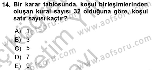Sistem Analizi Ve Tasarımı Dersi 2018 - 2019 Yılı Yaz Okulu Sınav Soruları 14. Soru