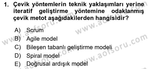 Sistem Analizi Ve Tasarımı Dersi Ara Sınavı Deneme Sınav Soruları 1. Soru