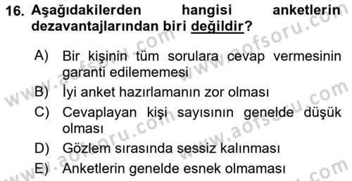 Sistem Analizi Ve Tasarımı Dersi Ara Sınavı Deneme Sınav Soruları 16. Soru