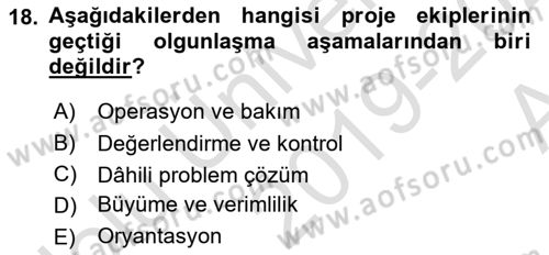 Sistem Analizi Ve Tasarımı Dersi Ara Sınavı Deneme Sınav Soruları 18. Soru