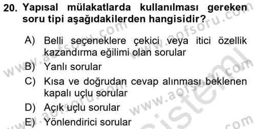 Sistem Analizi Ve Tasarımı Dersi 2019 - 2020 Yılı (Vize) Ara Sınavı 20. Soru