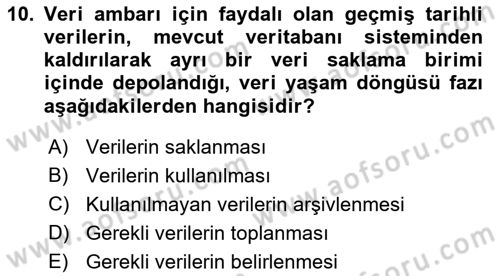 Sistem Analizi Ve Tasarımı Dersi 2019 - 2020 Yılı (Final) Dönem Sonu Sınav Soruları 10. Soru