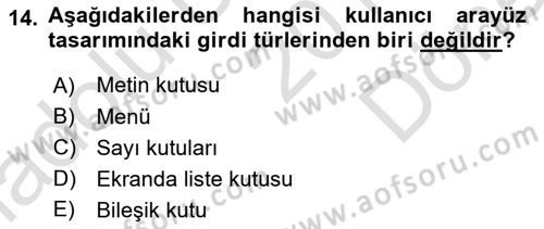 Sistem Analizi Ve Tasarımı Dersi 2019 - 2020 Yılı (Final) Dönem Sonu Sınav Soruları 14. Soru