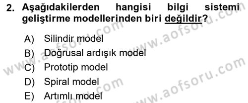 Sistem Analizi Ve Tasarımı Dersi 2019 - 2020 Yılı (Final) Dönem Sonu Sınav Soruları 2. Soru