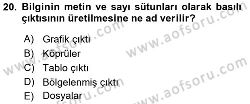 Sistem Analizi Ve Tasarımı Dersi 2019 - 2020 Yılı (Final) Dönem Sonu Sınav Soruları 20. Soru