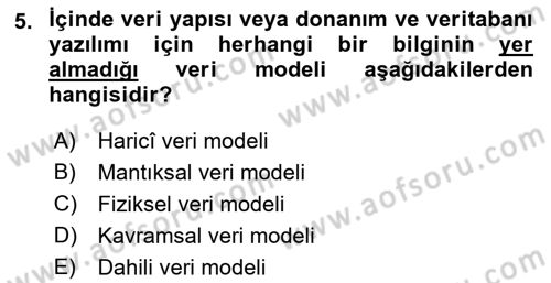 Sistem Analizi Ve Tasarımı Dersi 2019 - 2020 Yılı (Final) Dönem Sonu Sınav Soruları 5. Soru