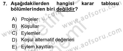 Sistem Analizi Ve Tasarımı Dersi 2019 - 2020 Yılı (Final) Dönem Sonu Sınav Soruları 7. Soru