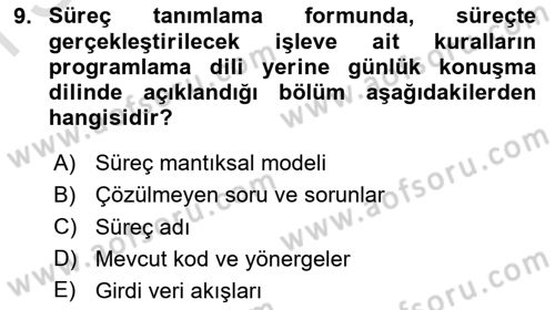 Sistem Analizi Ve Tasarımı Dersi 2019 - 2020 Yılı (Final) Dönem Sonu Sınav Soruları 9. Soru