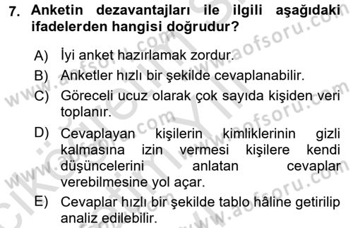 Sistem Analizi Ve Tasarımı Dersi 2020 - 2021 Yılı Yaz Okulu Sınav Soruları 7. Soru