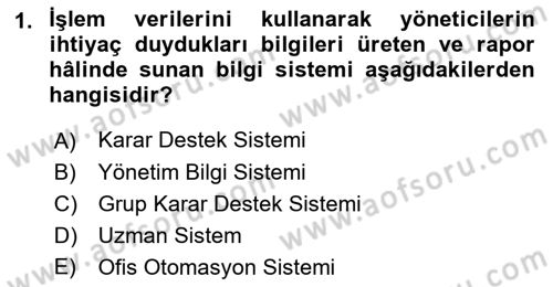 Sistem Analizi Ve Tasarımı Dersi 2021 - 2022 Yılı (Vize) Ara Sınav Soruları 1. Soru