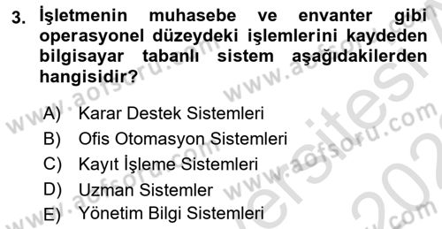 Sistem Analizi Ve Tasarımı Dersi Ara Sınavı Deneme Sınav Soruları 3. Soru