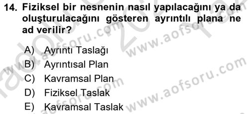 Sistem Analizi Ve Tasarımı Dersi 2021 - 2022 Yılı Yaz Okulu Sınav Soruları 14. Soru