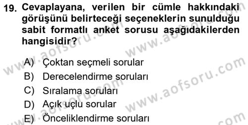 Sistem Analizi Ve Tasarımı Dersi Ara Sınavı Deneme Sınav Soruları 19. Soru