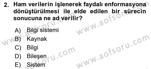 Sistem Analizi Ve Tasarımı Dersi Ara Sınavı Deneme Sınav Soruları 2. Soru