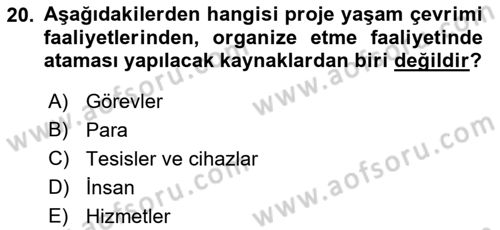 Sistem Analizi Ve Tasarımı Dersi Ara Sınavı Deneme Sınav Soruları 20. Soru