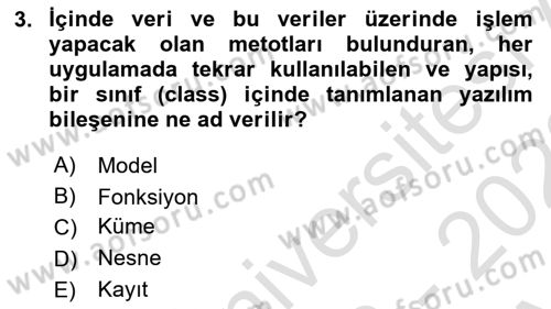 Sistem Analizi Ve Tasarımı Dersi Ara Sınavı Deneme Sınav Soruları 3. Soru