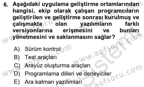 Sistem Analizi Ve Tasarımı Dersi 2022 - 2023 Yılı (Vize) Ara Sınav Soruları 6. Soru