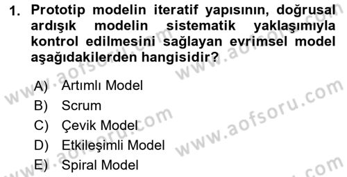 Sistem Analizi Ve Tasarımı Dersi 2022 - 2023 Yılı (Final) Dönem Sonu Sınav Soruları 1. Soru