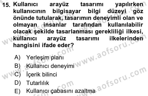 Sistem Analizi Ve Tasarımı Dersi 2022 - 2023 Yılı (Final) Dönem Sonu Sınav Soruları 15. Soru