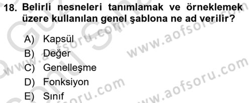 Sistem Analizi Ve Tasarımı Dersi 2022 - 2023 Yılı (Final) Dönem Sonu Sınav Soruları 18. Soru