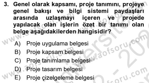 Sistem Analizi Ve Tasarımı Dersi 2022 - 2023 Yılı (Final) Dönem Sonu Sınav Soruları 3. Soru