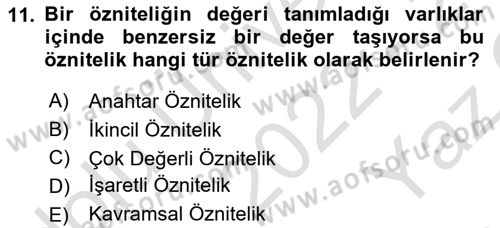 Sistem Analizi Ve Tasarımı Dersi 2022 - 2023 Yılı Yaz Okulu Sınav Soruları 11. Soru