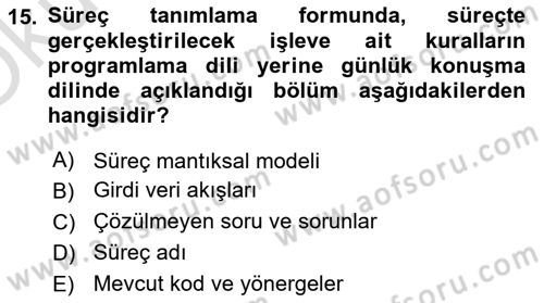 Sistem Analizi Ve Tasarımı Dersi 2022 - 2023 Yılı Yaz Okulu Sınav Soruları 15. Soru