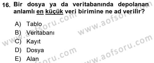 Sistem Analizi Ve Tasarımı Dersi 2022 - 2023 Yılı Yaz Okulu Sınav Soruları 16. Soru