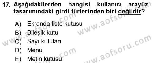 Sistem Analizi Ve Tasarımı Dersi 2022 - 2023 Yılı Yaz Okulu Sınav Soruları 17. Soru