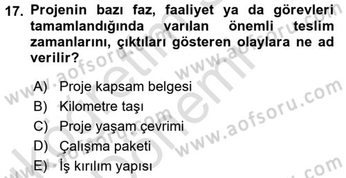 Sistem Analizi Ve Tasarımı Dersi 2023 - 2024 Yılı (Vize) Ara Sınav Soruları 17. Soru