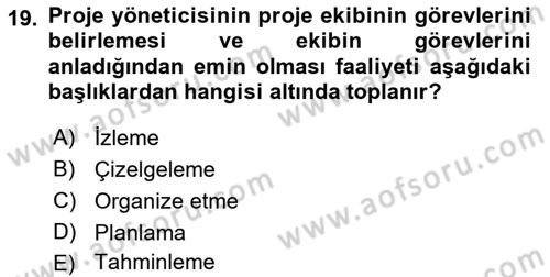 Sistem Analizi Ve Tasarımı Dersi Ara Sınavı Deneme Sınav Soruları 19. Soru
