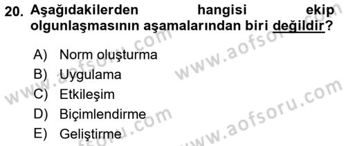 Sistem Analizi Ve Tasarımı Dersi 2023 - 2024 Yılı (Vize) Ara Sınavı 20. Soru