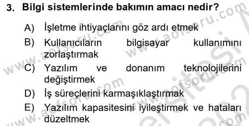 Sistem Analizi Ve Tasarımı Dersi 2023 - 2024 Yılı (Vize) Ara Sınav Soruları 3. Soru