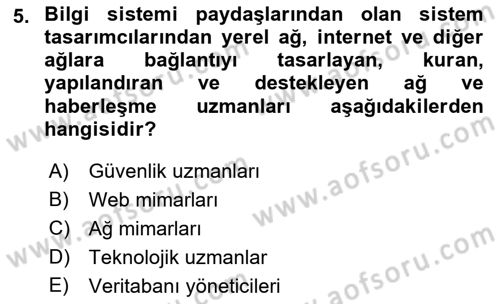 Sistem Analizi Ve Tasarımı Dersi Ara Sınavı Deneme Sınav Soruları 5. Soru