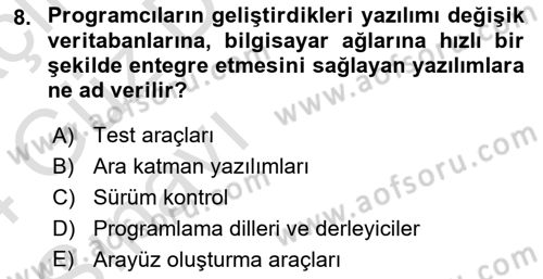 Sistem Analizi Ve Tasarımı Dersi 2023 - 2024 Yılı (Vize) Ara Sınav Soruları 8. Soru
