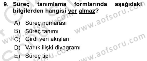 Sistem Analizi Ve Tasarımı Dersi 2023 - 2024 Yılı (Final) Dönem Sonu Sınav Soruları 9. Soru