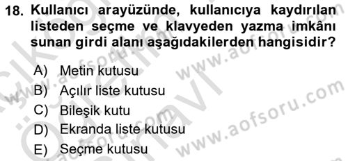 Sistem Analizi Ve Tasarımı Dersi 2023 - 2024 Yılı Yaz Okulu Sınav Soruları 18. Soru
