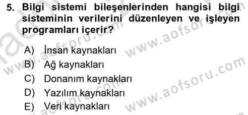 Sistem Analizi Ve Tasarımı Dersi 2023 - 2024 Yılı Yaz Okulu Sınav Soruları 5. Soru