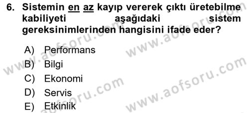 Sistem Analizi Ve Tasarımı Dersi 2023 - 2024 Yılı Yaz Okulu Sınav Soruları 6. Soru