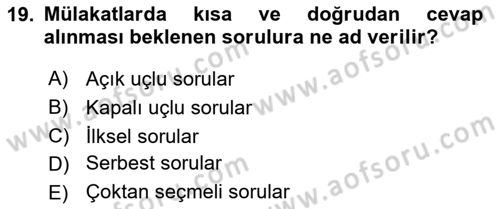 Sistem Analizi Ve Tasarımı Dersi Ara Sınavı Deneme Sınav Soruları 19. Soru