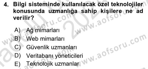 Sistem Analizi Ve Tasarımı Dersi 2024 - 2025 Yılı (Vize) Ara Sınav Soruları 4. Soru