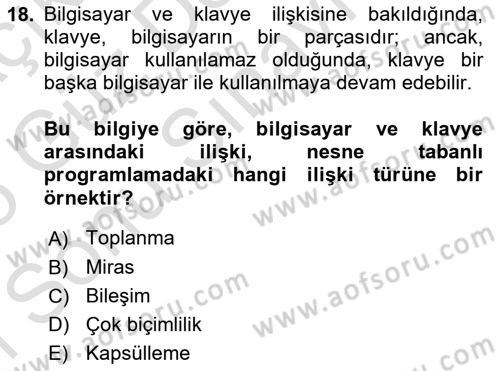 Sistem Analizi Ve Tasarımı Dersi 2024 - 2025 Yılı (Final) Dönem Sonu Sınav Soruları 18. Soru