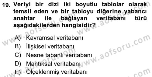 Sistem Analizi Ve Tasarımı Dersi 2024 - 2025 Yılı (Final) Dönem Sonu Sınav Soruları 19. Soru