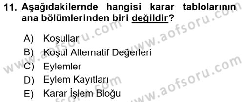 Sistem Analizi Ve Tasarımı Dersi 2024 - 2025 Yılı Yaz Okulu Sınav Soruları 11. Soru