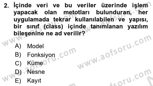 Sistem Analizi Ve Tasarımı Dersi 2024 - 2025 Yılı Yaz Okulu Sınav Soruları 2. Soru