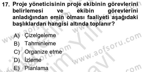 Sistem Analizi Ve Tasarımı Dersi 2025 - 2026 Yılı (Vize) Ara Sınav Soruları 17. Soru