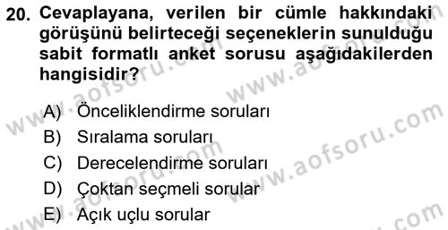 Sistem Analizi Ve Tasarımı Dersi 2025 - 2026 Yılı (Vize) Ara Sınav Soruları 20. Soru