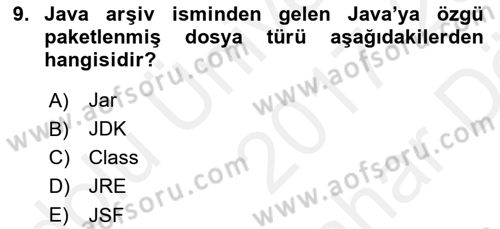 İleri Programlama Dersi 2017 - 2018 Yılı (Vize) Ara Sınav Soruları 9. Soru