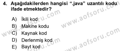 İleri Programlama Dersi 2017 - 2018 Yılı (Final) Dönem Sonu Sınav Soruları 4. Soru