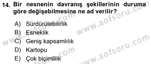 İleri Programlama Dersi 2018 - 2019 Yılı Yaz Okulu Sınav Soruları 14. Soru